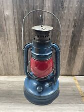 Vintage DIETZ No. 100 NY USA LANTERN BLUE METAL, RED GLASS  picture