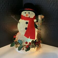VTG Albert E. Price Musical Acrylic Snowman Wind Up Color Changing Light 1991 picture