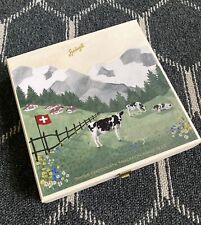 Sprungli Bergsommer Swiss Alps Cows Summer Wooden Keepsake Chocolate Box (Empty) picture