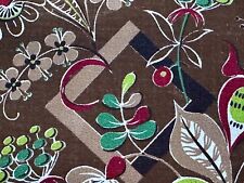 DECO Tropical Infused Arts & Crafts Mission Style 1940s Barkcloth Vintage Fabric picture