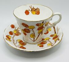 GLADSTONE BONE CHINA 5732 TEACUP & SAUCER PERSIMMON FRUIT MADE IN ENGLAND picture