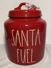 Rae Dunn Christmas Red SANTA FUEL Canister Cookie Jar with Lid NEW picture