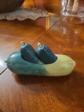 Vintage Rosetti Japan Cucumber Pickle Salt And Pepper With Holder picture
