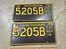 vintage 1972 michigan license plate NOS picture