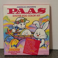 NOS Vintage 1992 PAAS EASTER EGG COLOR KIT Bonus Animal Hunt Puzzle USA Bunny picture