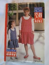 Butterick See & Sew 6261 Girls Top and Jumper Pattern New Uncut  Size 2-6 picture