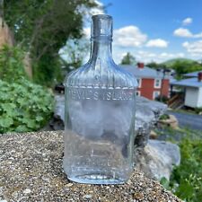 Antique DEVILS ISLAND Endurance Gin Paducah KY Kentucky Whiskey Flask / Bottle picture