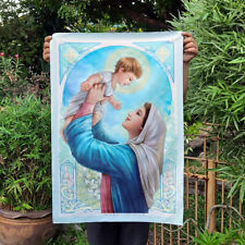 Joy of Mary Fabric Print New Art Mother Child Baby Jesus Easter Lent HolyWeek picture