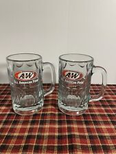 Vintage A&W Logo All American Food Large Glass AW Root Beer Mugs (two mugs) picture