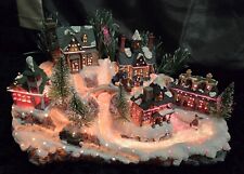 Fiber Optic Light Up Village Town Waterfall Christmas Tabletop Vintage Avon 2003 picture