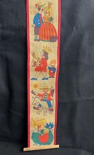 Vintage Cloth Dutch Wall Hanging Featuring Printed Fairy Tale Characters 26” picture