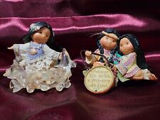 LOT OF 2 VINTAGE ENESCO 1999 FRIENDS OF THE FEATHER SPIRIT LUCK - ANSWER W/ LOVE picture