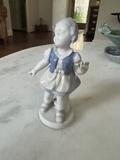 Antique Gerold Porzellan Bavaria Girl Blue & White Figurine, 5621 WesternGermany picture