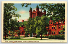 Original Vintage Antique Postcard James Millikin University Decatur Illinois picture