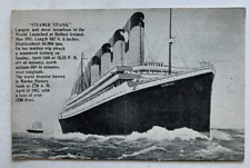 c 1910s Ship Postcard White Star Line RMS TITANIC Memorial 1912 Sinking Disaster picture