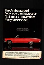 Ambassador 990 Convertible Vintage 1966 Car Magazine Ad Print American Motors e6 picture