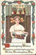 Thanksgiving Children Fruit Embossed c1910s Postcard picture