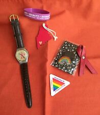 Gay Pride Rainbow /Red Ribbon WATCH and collectibles picture