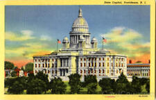 Providence,RI State Capitol Rhode Island Berger Bros. Linen Postcard Vintage picture