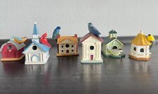 Lenox Miniature Birdhouses Cardinal Yellow Finch Bird Watcher Figurines Building picture