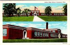 Conneaut, OH Ohio  JUNIOR HIGH SCHOOL  Ashtabula County ca1940's Linen Postcard picture