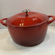 Red Cast Iron / Enamel Dutch Oven w/ lid. 6.5qt.  No Scratches. Looks New. picture