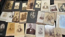 24 Antique Cabinet Cards of Young Men & Old Men Circa 1890s picture