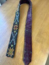 Vintage  Native American Indian Beaded Belt Rare Purple Back 32 “1860's-1900 picture