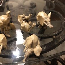 Cute small Off White Set Of Six ceramic elephants picture