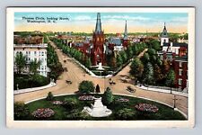 Washington DC, Thomas Circle Looking North, Antique Vintage Souvenir Postcard picture