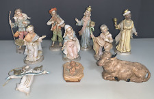 Christmas Nativity set of 9 Marked Italy + 1 pc wood carving by ANRI  Baby Jesus picture