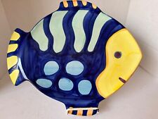 Hand Painted Grand Casino Painted Fish Serving Platter By K Kahl 15