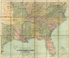 1864 Map of The Confederate States | Vintage Confederate States Map Reproduction picture