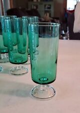 (8) 1960-1970 Luminarc France Cavalier Mint Green Wine Champagne Stemed Glasses  picture