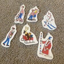 1991 Where's Waldo and Friends Christmas Ornament Set of 7 Rare Fast Shipping picture