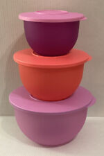 New Tupperware Set of 3 Impressions Mixing Bowls Multicolor picture