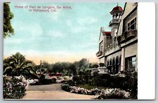 Hollywood California~Home Of Artist Paul de Longpre~3 Acre Garden~Vintage PC picture