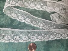 Wide Vintage Lace French Trim Valennciene 4 Yards Floral Insertion  picture