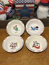 Vintage 1995 Kellogg's Cereal Bowls Set of 4 Characters Fruit Loops Tony Tiger picture