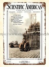 tin sign 1920 Scientific American Speeding up hay harvest gasoline tractor rake picture