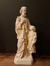 Antique Circa 1900 France Meerschuim St Joseph child Jesus Chapel Statue Figure picture