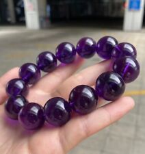 19mm Natural Uruguay Amethyst Quartz Purple Round Beads Jewelry Bracelet AAAA picture