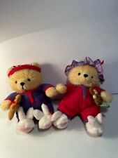 Vtg Hallmark Bears Hunky & Dorie Plush Easter Bunny Slippers Storybook Friends picture