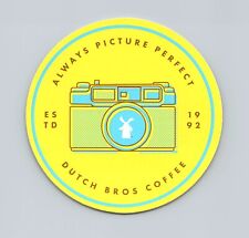 Always Picture Perfect Circle Round Yellow Dutch Bros Coffee Sticker 2019 April picture