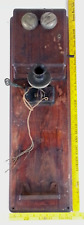 Large Antique Kellogg Stromberg Carlson Wood Telephone Phone With Metal Shelf picture