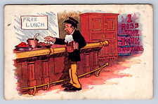 Vintage Postcard I Miss Home Cooking Free Lunch Beer Funny Cartoon Early 1900s picture