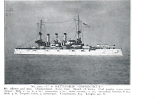 USS Connecticut US Navy Battleship Antique Postcard Unused Edward H. Mitchell picture