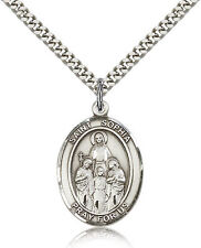 Saint Sophia Medal For Men - .925 Sterling Silver Necklace On 24 Chain - 30 ... picture