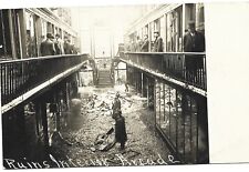 Rochester NY--Fireman views fire damage to old Reynolds Arcade; nice 1920s RPPC picture