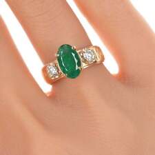 sz7.5 c1960's Famor 14k Emerald and diamond ring picture